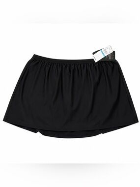Island Escape Swim Skirt Women’s 20W Black Thigh Minimizer New Plus Size